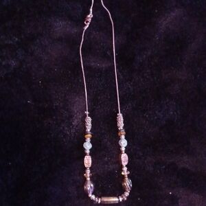 Beaded Necklace with Silver Accents